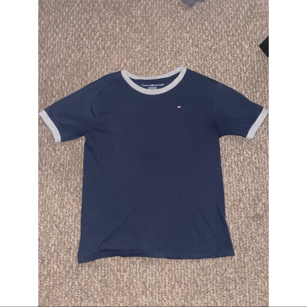 Tommy Hilfiger Navy Blue T-Shirt with Small Logo